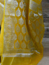 Banarasee Organza Mix Saree With Silver Zari-Yellow