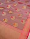 Banarasee Organza Mix Saree With Zari Buta & Border-Brown