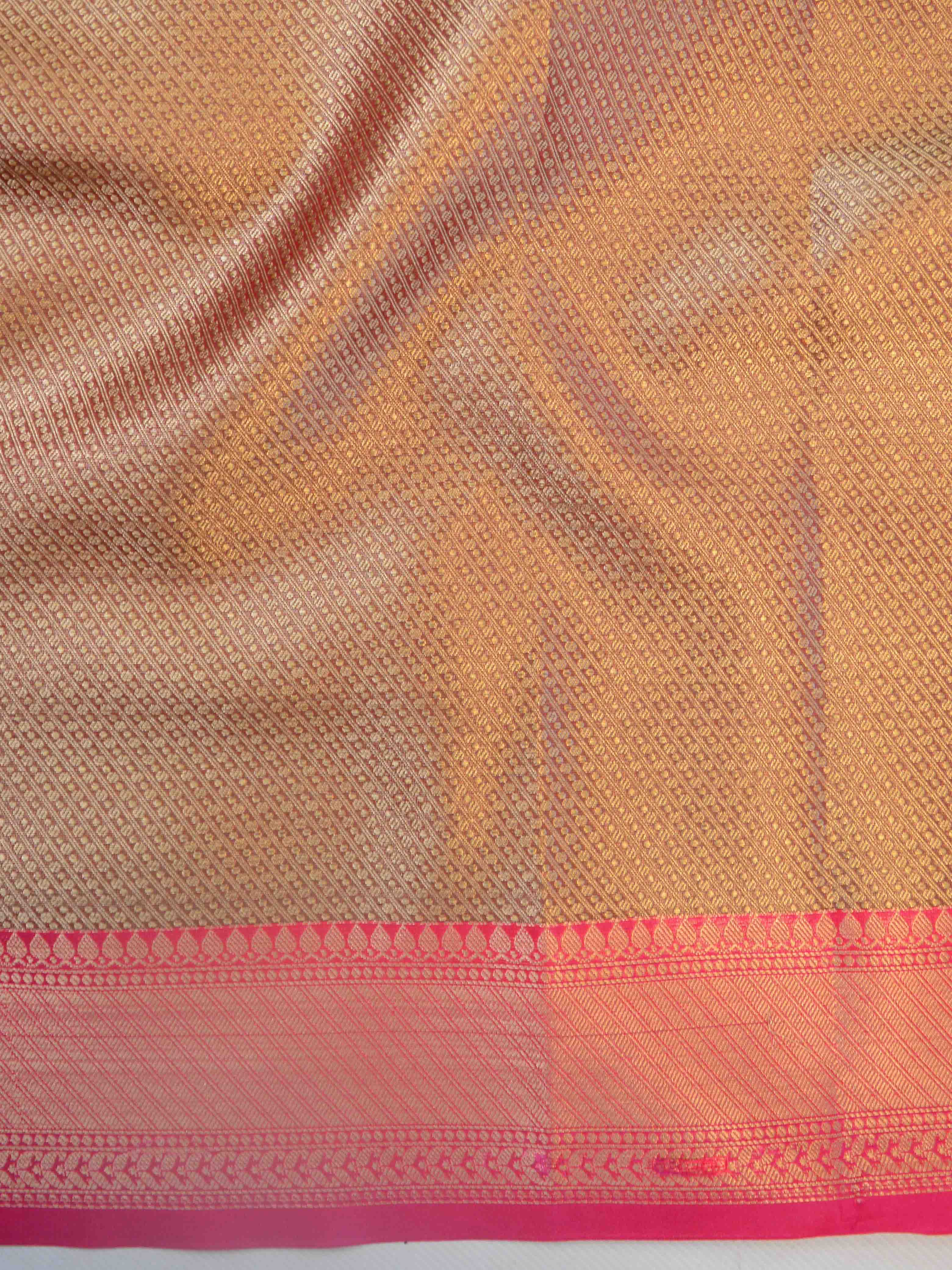 Banarasee Organza Mix Saree With Zari Buta & Border-Brown