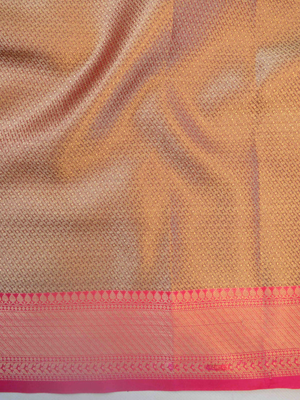 Banarasee Organza Mix Saree With Zari Buta & Border-Brown