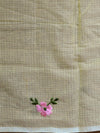 Kota Doria Cotton Mix Saree With Embroidery Work-Pink