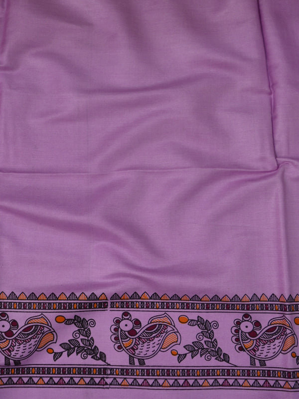 Pure Handloom Khadi Cotton Madhubani Print Salwar Kameez Dupatta Set-Purple