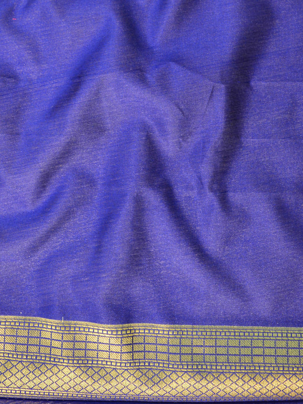 Banarasee Cotton Silk Mix Banswada Sari With Floral Buta & Skirt Border-Green