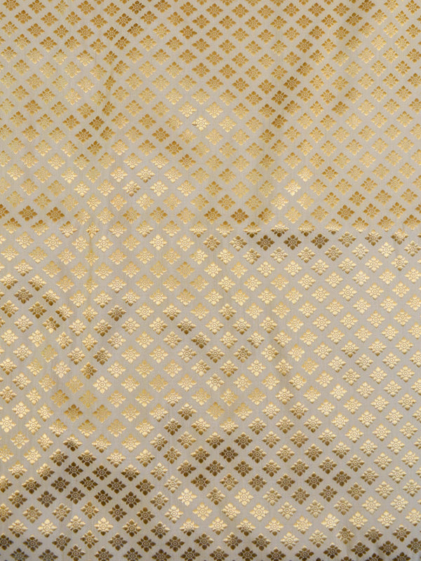 Banarasee Brocade Salwar Kameez Fabric With Mirror Work Dupatta-Purple & Beige