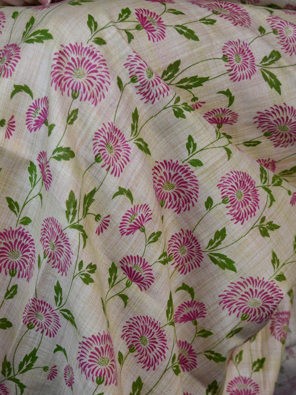 Handloom Block Printed Khadi Cotton Salwar Kameez Dupatta Set-Beige