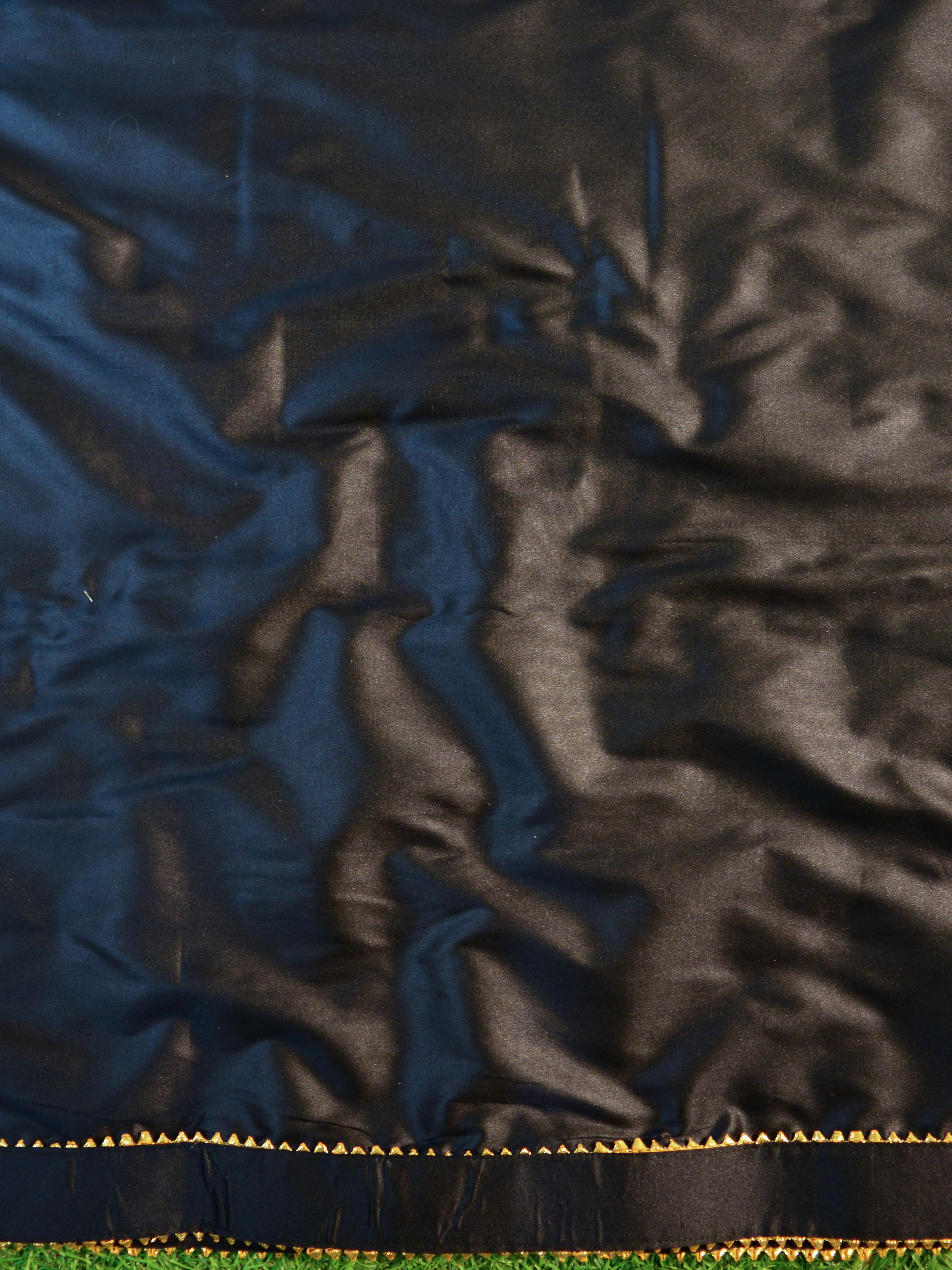 Banarasee Salwar Kameez Glossy Semi Silk Gotapatti Fabric With Jaal Dupatta-Black