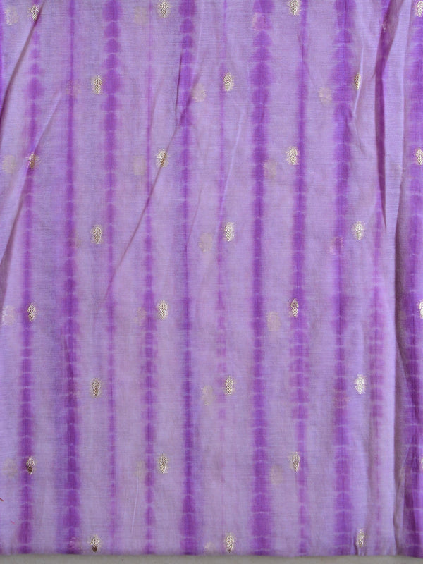 Banarasee Handloom Chanderi Silk Shibori Dyed Zari Work Salwar Kameez Dupatta Set-Lavender