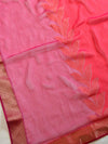 Banarasee Pure Chiffon Saree With Dual Color & Banarasee Border-Pink