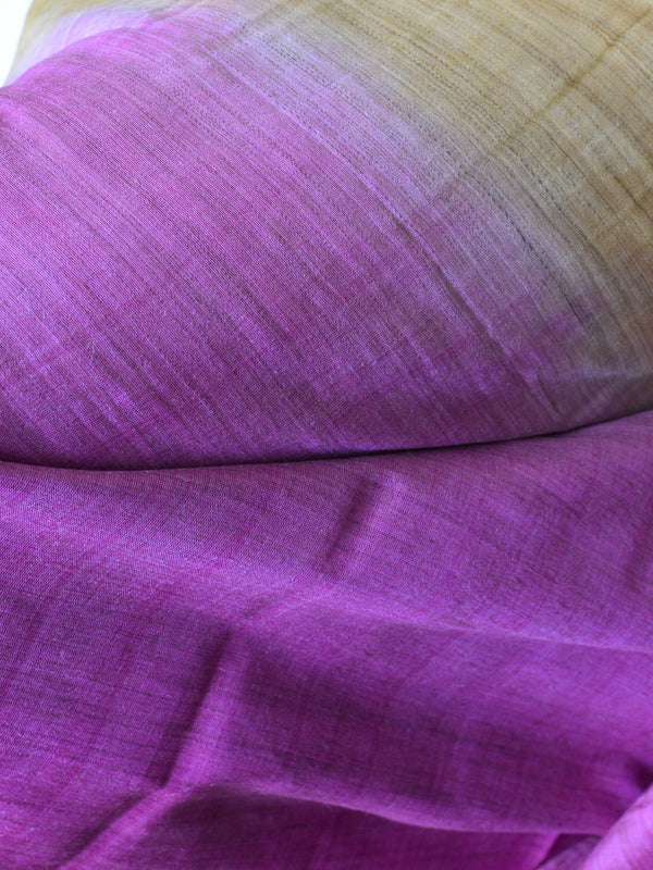 Bhagalpuri Jute Silk Cotton Suit Set With Shaded Dupatta & Kameez-Yellow & Pink