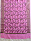 Banarasee Chanderi Cotton Salwar Kameez Fabric With Ghiccha Work-Pink