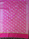 Banarasee Chanderi Salwar Kameez Fabric & Dupatta With Silver Zari-Beige & Pink