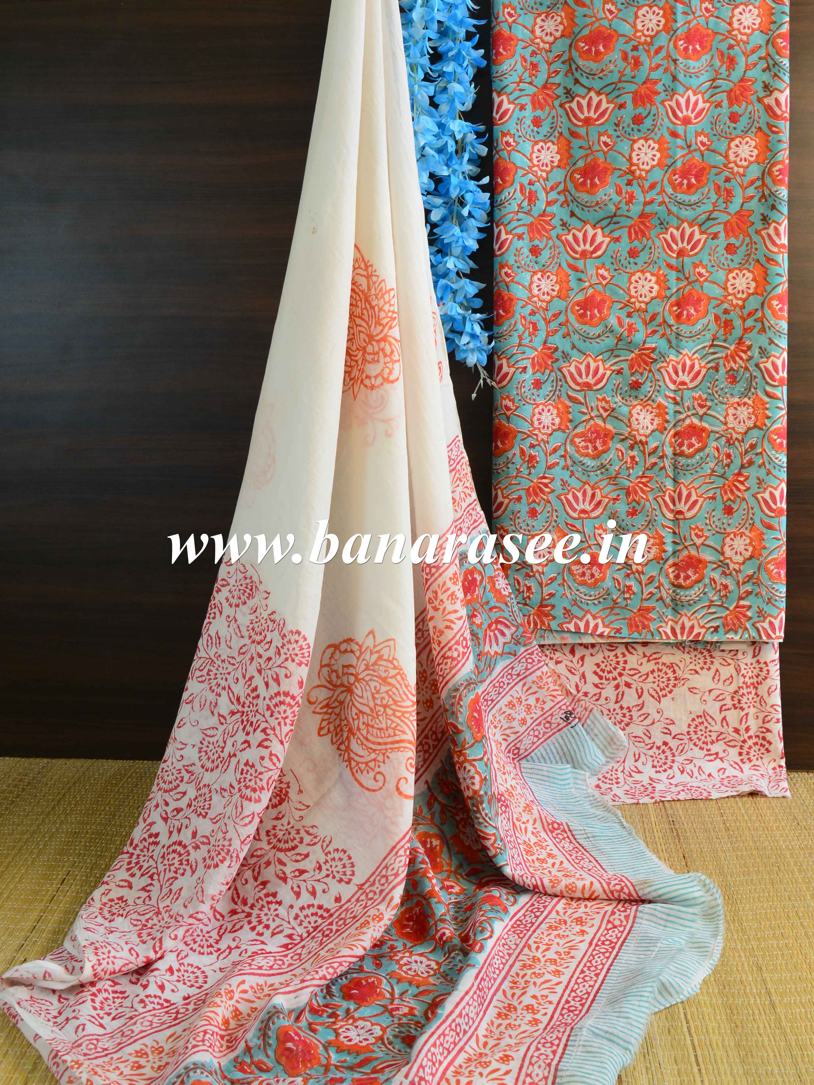 Hand block online printed cotton suits