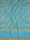 Banarasee Art Silk  Salwar Kameez Fabric With Dupatta-Sky Blue