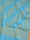 Banarasee Art Silk  Salwar Kameez Fabric With Dupatta-Sky Blue
