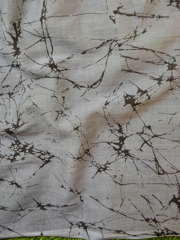 Handloom Mul Cotton Hand Print Saree-Yellow