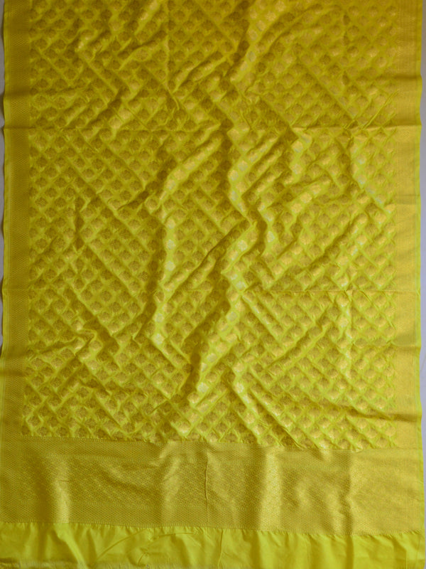 Banarasee Salwar Kameez Glossy Semi Silk Fabric-Violet & Yellow