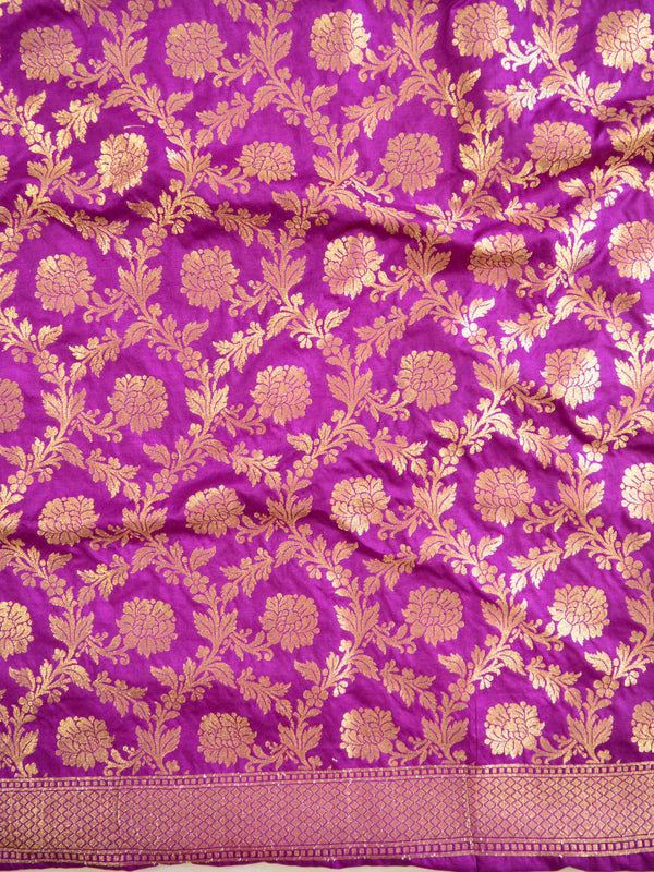 Banarasee Salwar Kameez Glossy Semi Silk Fabric-Violet & Yellow