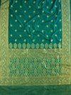 Banarasee Handwoven Semi-Katan Zari Weaving Saree-Green
