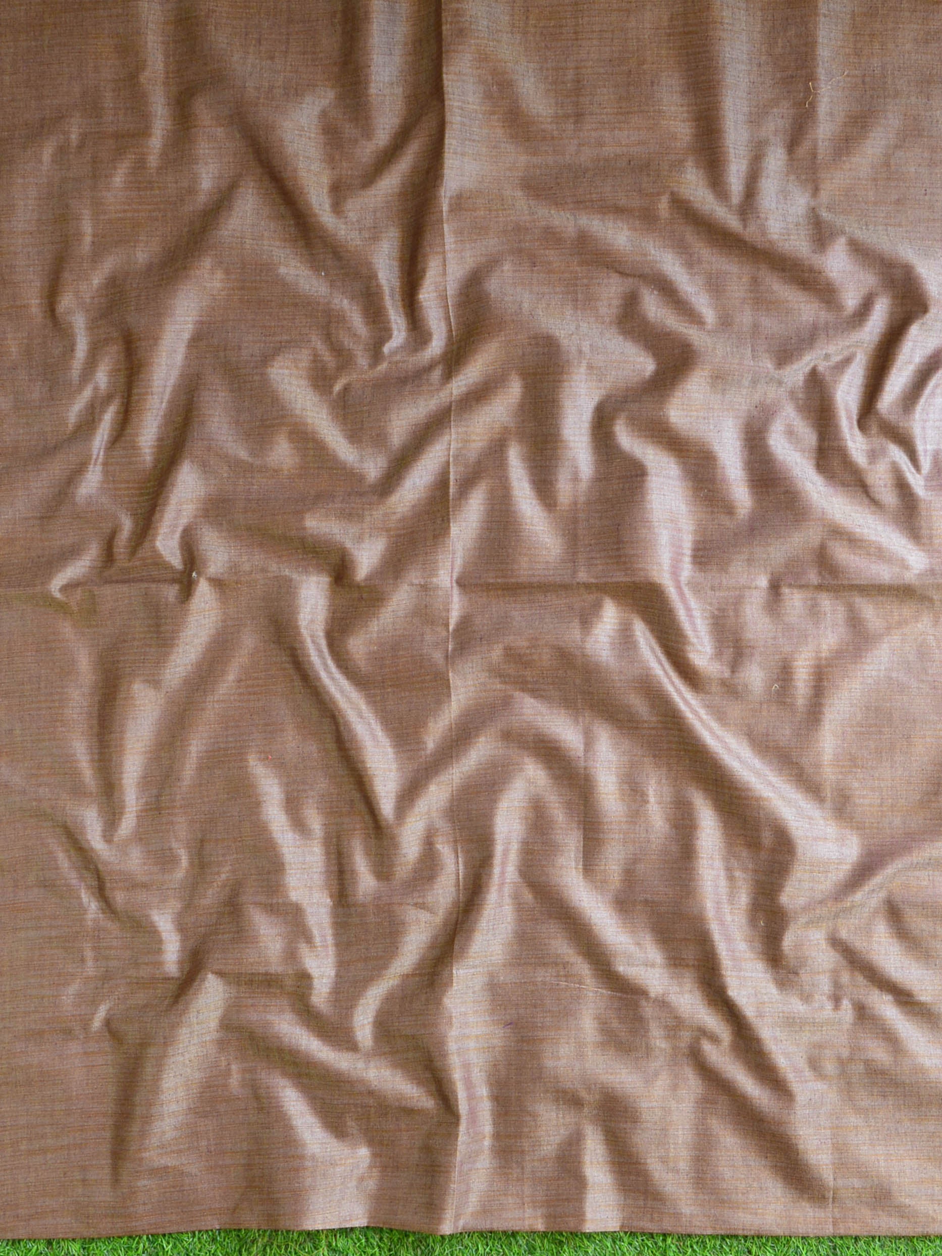 Handloom Khadi Cotton Salwar Kameez Dupatta Set-Brown & Beige