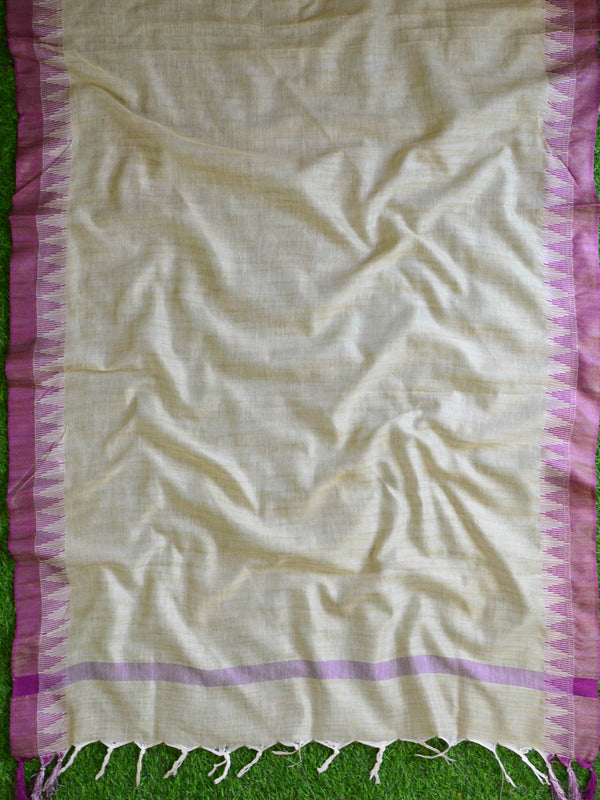 Handloom Khadi Cotton Salwar Kameez Dupatta Set-Plum & Beige