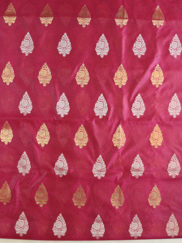 Banarasee Cotton Silk Salwar Kameez Fabric & Dupatta-Onion Pink & Violet
