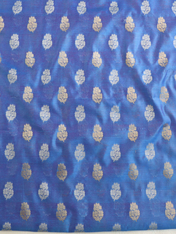 Banarasee Cotton Silk Salwar Kameez Fabric & Dupatta-Pink & Blue