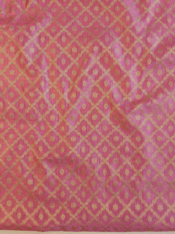 Banarasee Cotton Silk Zari Woven Salwar Kameez Dupatta Set-Pink