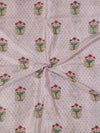 Banarasee Semi-Silk With Digital Floral Mughal Buta Print-Salmon Pink