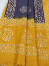 Pure Handloom Khadi Cotton Hand-Dyed Batik Pattern Salwar Kameez Dupatta Set-Yellow