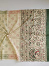 Pure Handloom Khadi Cotton Madhubani Print Salwar Kameez Dupatta Set-Beige