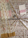 Pure Handloom Khadi Cotton Madhubani Print Salwar Kameez Dupatta Set-Beige