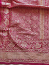 Banarasee Handwoven Semi-Chiffon Saree With Asharfi Buta-Hot Pink