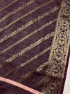 Banarasee Chanderi Cotton Zari Buta Design Salwar Kameez & Dupatta Set-Brown
