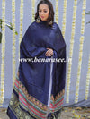 Banarasee Pure Gajji Silk Bandhani Print Dupatta-Indigo