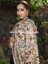 Banarasee Pure Desi Tussar Silk Block Print Dupatta-Beige