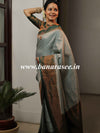 Banarasee Kubera Pattu Soft Silk Saree With Copper Zari Work-Green
