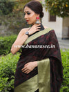 Banarasee Chanderi Cotton Zari Border Embroidered Saree-Black