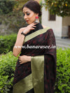 Banarasee Chanderi Cotton Zari Border Embroidered Saree-Black