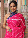 Handloom Mul Cotton Shibori Print Saree-Pink