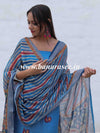Banarasee Pure Handwoven Linen Salwar Kameez With Embroidered Design-Blue