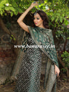 Banarasee Semi-Silk Salwar Kameez Fabric With Resham Design-Green