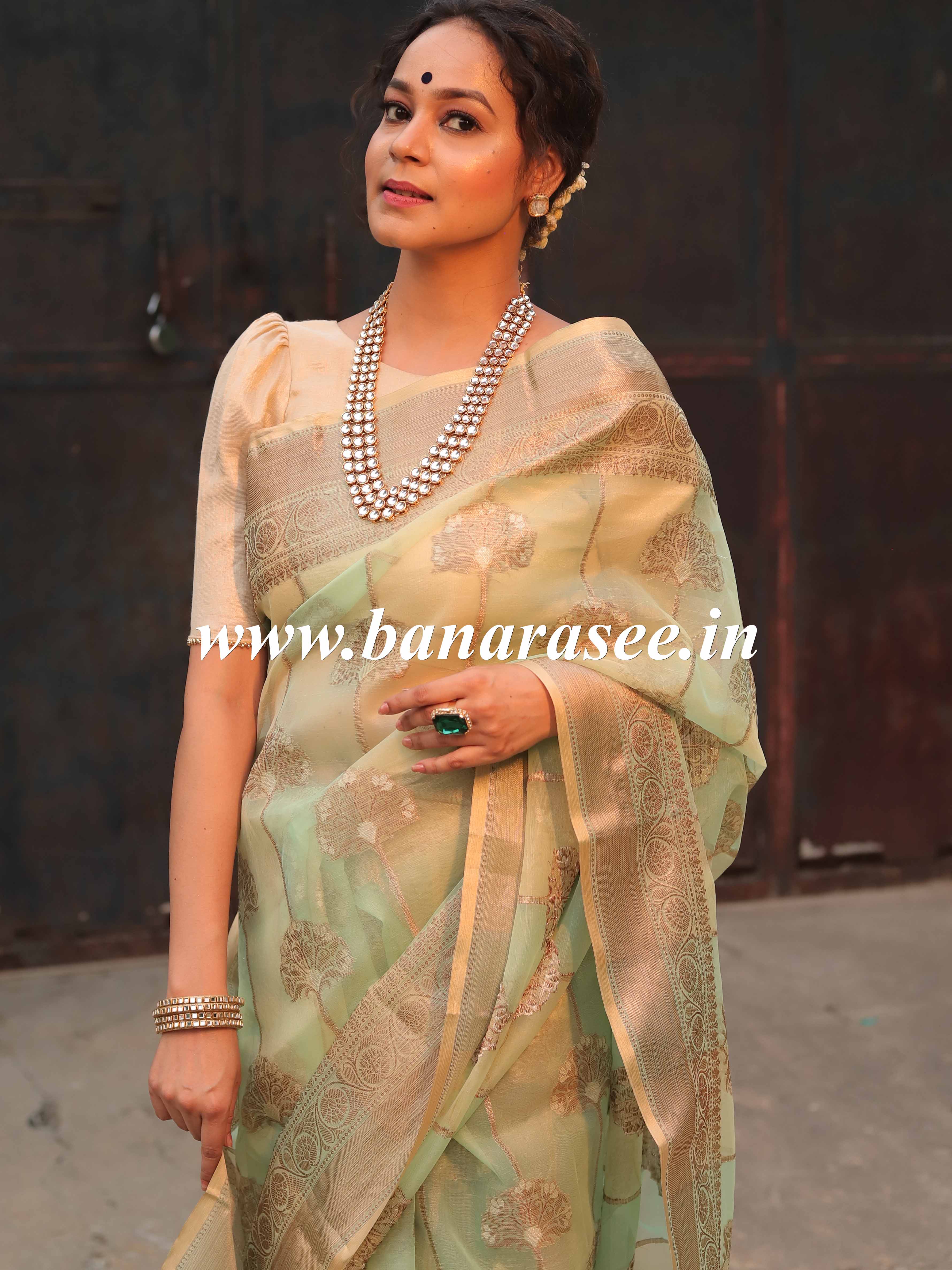 Saree Blouse Design Best Organza Sarees Banarasee Organza Mix