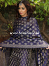 Banarasee Semi-Silk Salwar Kameez Fabric With Resham Design-Blue