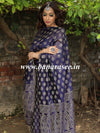 Banarasee Semi-Silk Salwar Kameez Fabric With Resham Design-Blue