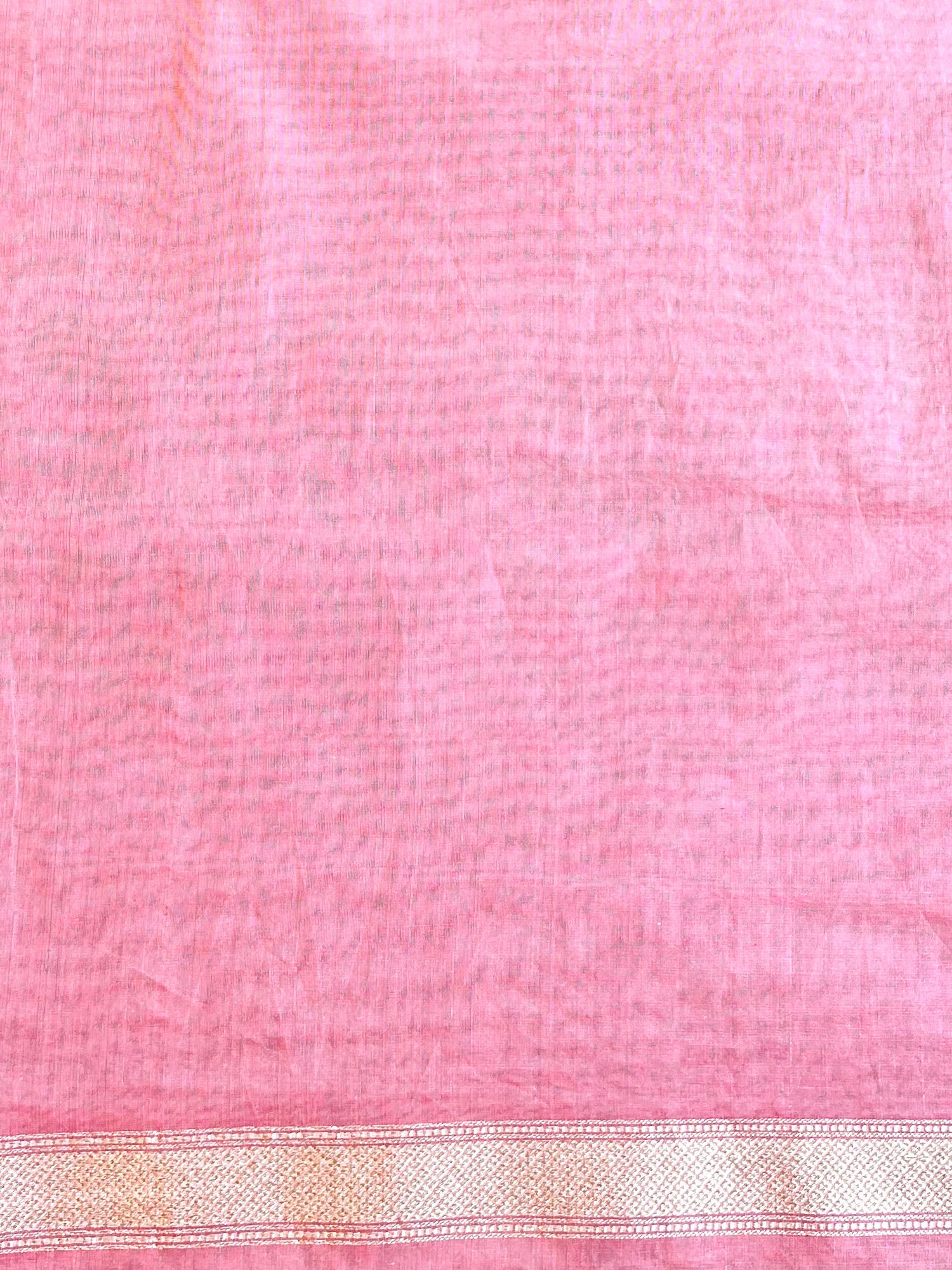 Banarasee Organza Silk Saree With Zari Motifs & Border-Pink