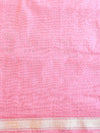 Banarasee Organza Silk Saree With Zari Motifs & Border-Pink