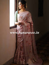 Banarasee Faux Georgette Saree With Meena Floral Jaal Work & Contrast Border-Baby Pink