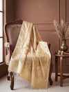 Banarasee Katan Silk Dupatta With Zari Woven Design-Cream