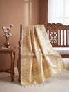 Banarasee Katan Silk Dupatta With Zari Woven Design-Cream
