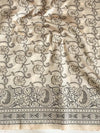 Banarasee Patola Semi Silk Saree With Floral Design Contrast Pallu-Wine